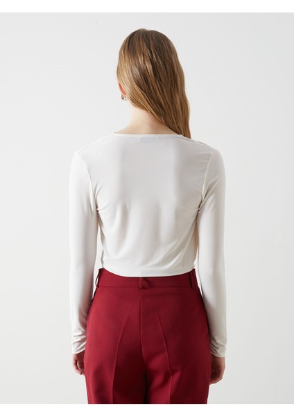 Yeni Sezon Kruvaze Yaka Kadın Bodysuit fırsatları