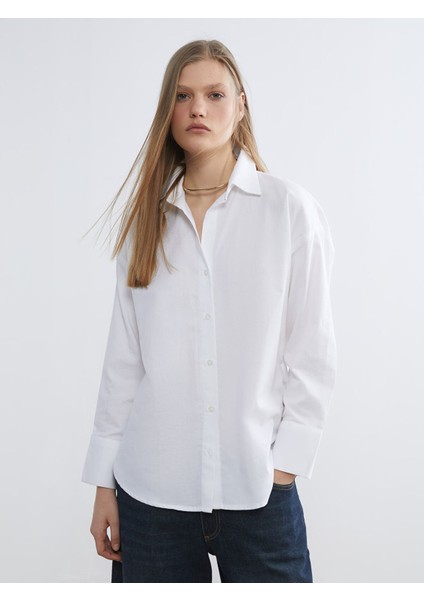 Yeni Sezon Oversize Oxford Kadın Gömlek