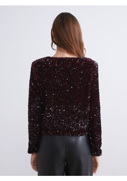 Yeni Sezon Bisiklet Yaka Pul Payetli Kadın Ceket fırsatları