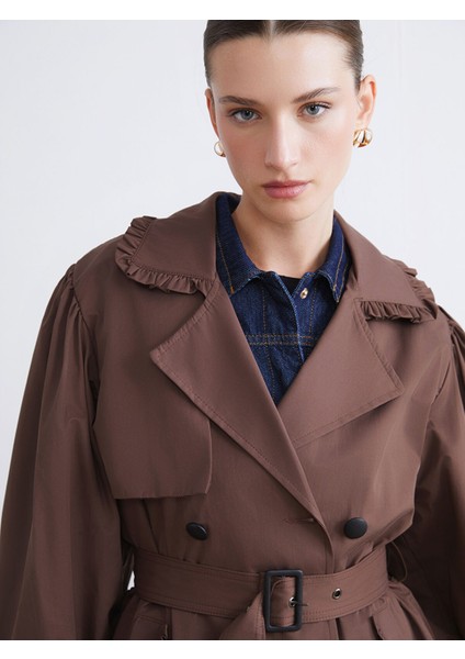 Yeni Sezon Kruvaze Yaka Kadın Trençkot indirimleri