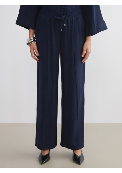 Yeni Sezon Beli Lastikli Geniş Paça Kadın Pantolon fiyatları