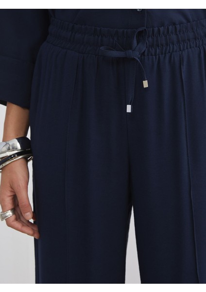 Yeni Sezon Beli Lastikli Geniş Paça Kadın Pantolon modelleri