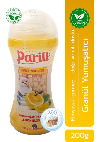 Organik Vegan Granül Limon Çamaşır Yumuşatıcı – Limon Kokulu – 200G (20 Yıkama) Yerli Üretim modelleri