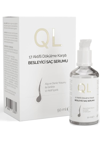 Ql 17 Aktifli Saç Dökülmesine Karşı Serum Alg ve Deniz Yosunu Içerikli Besleyici Saç Serumu