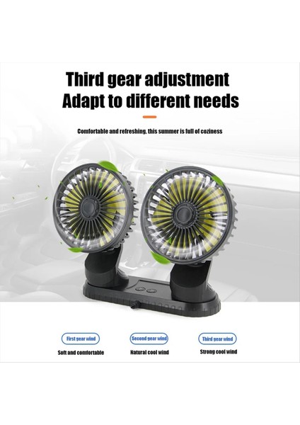 Evrensel Araba Fan Ayarlanabilir Çift Kafa Fan USB Powered 3 Vites Ayarlanabilir Fan Araba Gösterge Tablosu Soğutma Hava USB Fan (Yurt Dışından) fiyatları