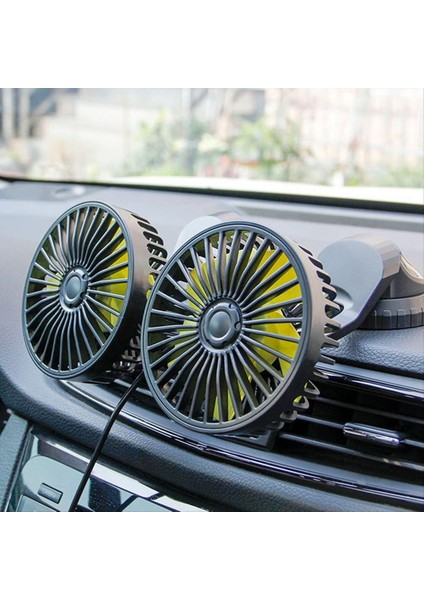 Evrensel Araba Fan Ayarlanabilir Çift Kafa Fan USB Powered 3 Vites Ayarlanabilir Fan Araba Gösterge Tablosu Soğutma Hava USB Fan (Yurt Dışından) modelleri