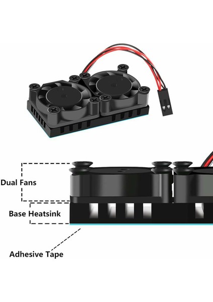 Raspberry Pi 4 Model B Heat Lavabolu Çift Fan Nihai Çift Soğutma Fanları Raspberry Pi 4b/3b+ Için Soğutucu (Yurt Dışından) fiyatları