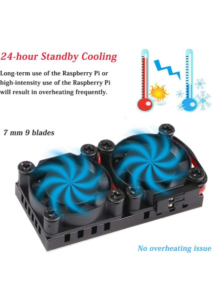 Raspberry Pi 4 Model B Heat Lavabolu Çift Fan Nihai Çift Soğutma Fanları Raspberry Pi 4b/3b+ Için Soğutucu (Yurt Dışından) indirimleri