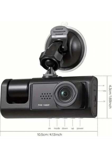 DV300 Yeni 3 Kameralı Araç Içi Kayıt Kamerası Trafik Recorder 2 Inç IPS Ekran Full Hd 1080P fiyatları