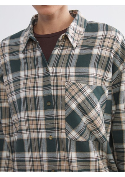 Yeni Sezon Ekose Oversize Kadın Gömlek modelleri