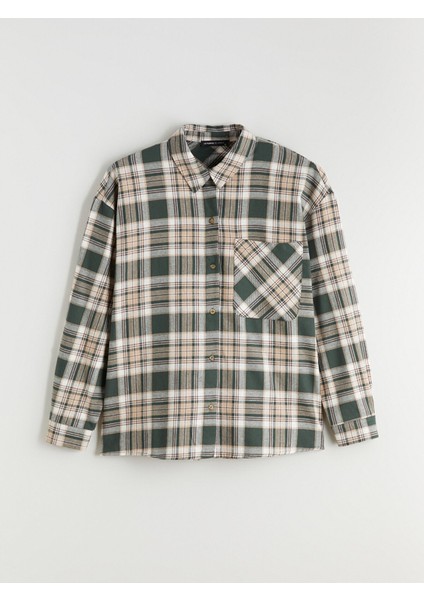 Yeni Sezon Ekose Oversize Kadın Gömlek indirimleri