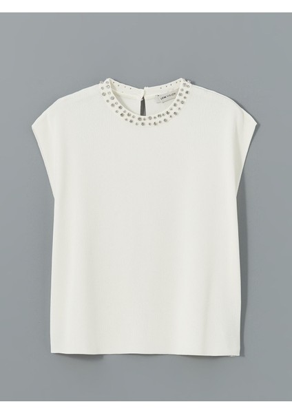 Yeni Sezon Bisiklet Yaka Taşlı Kadın Triko Süveter indirimleri