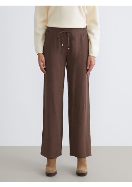 Yeni Sezon Beli Lastikli Geniş Paça Kadın Pantolon fiyatları