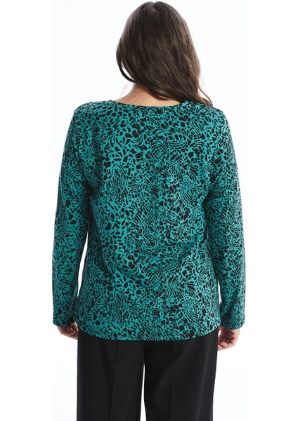 Yeni Sezon V Yaka Desenli Uzun Kollu Kadın Tişört fırsatları