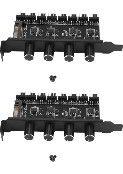 2x Pc 8 Kanal Fan Hub 4 Knob Soğutma Fan Hızı HDD VGA VGA Pwm Fan Pcı Braket Gücü 12V Fan Kontrolü (Yurt Dışından)