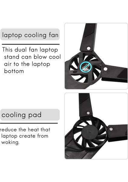 Dizüstü Bilgisayar Soğutma Pedi Dizüstü Bilgisayar Soğutma Için Çift Fan USB Katlanır Dizüstü Bilgisayar Soğutucu Ped Öğrenciler ve Iş Adamı Için Defter Fan (Yurt Dışından) modelleri