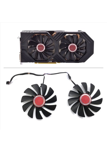 Xfx 8pcs 95MM FDC10U12S9-C CF1010U12S Xfx Amd Radeon Rx 580 590 RX580 RX590 Görüntü Kartı Soğutma Fanı (Yurt Dışından) modelleri
