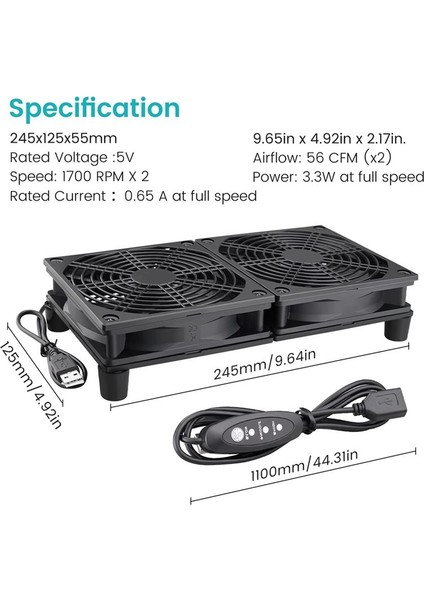 Yüksek Hava Hacim Yönlendirici Bilgisayar Soğutucu Tv Kutusu Kablosuz Dc 5V USB Güç Kaynağı Fan Çok Hızlı Kontrolör (Yurt Dışından) fırsatları