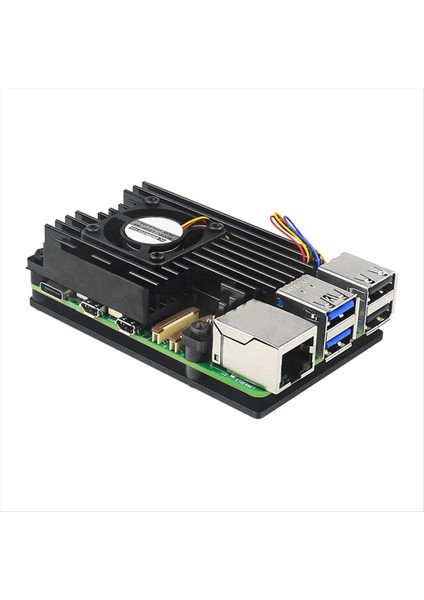 Raspberry Pi 5 Alüminyum Kılıf Cnc Kılıfı Aktif ve Pasif Soğutma Soğutma Fan Kılıfı Rpı 5 Metal Kılıf (Yurt Dışından)