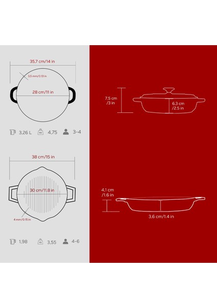 Bordo Serisi Döküm 3 Parça Set – Tencere ve Izgara ile Sofralarda Fark Yaratın indirimleri