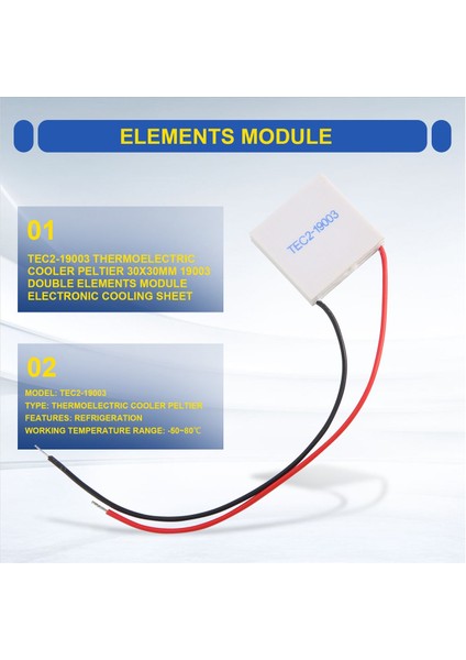 TEC2-19003 Termoelektrik Soğutucu Peltier 30X30MM 19003 Çift Element Modülü Soğutma Sayfası (Yurt Dışından) fırsatları