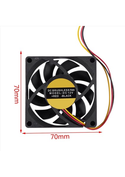 6pcs 70X70MM 12V 3 Pimli Pc Bilgisayar Kılıfı Cpu Dc Fırçasız Soğutucu Soğutma Fanı Siyah (Yurt Dışından) indirimleri