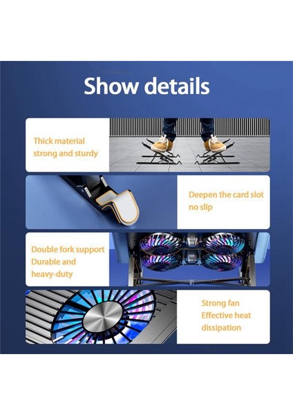 Dizüstü Bilgisayar Soğutucu Dizüstü Bilgisayar Aksesuarları Için Dizüstü Bilgisayar Soğutma Stand Katlanabilir Dizüstü Soğutma Pedi 4 Rgb Sessiz Fanlı (Yurt Dışından) fırsatları