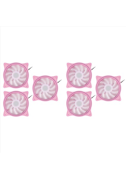 4 Pin 120MM Serin Fan Bilgisayar Fanları 3 Diyafram Alan Interntl Harici Pembe LED Büyük Hava Hacmi Sessiz Fan Pc Soğutma 6 Paket (Yurt Dışından)
