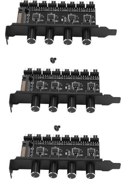 3x Pc 8 Kanal Fan Hub 4 Düğme Soğutma Fanı Cpu Kılıfı HDD VGA Pwm Fan Pcı Braket Gücü 12V Fan Kontrolü (Yurt Dışından)