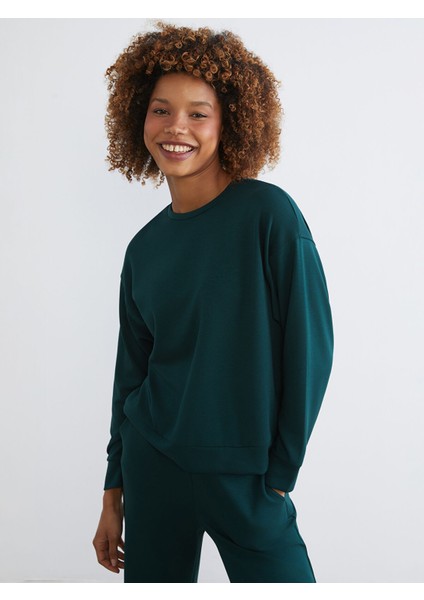 Yeni Sezon Bisiklet Yaka Oversize Kadın Sweatshirt