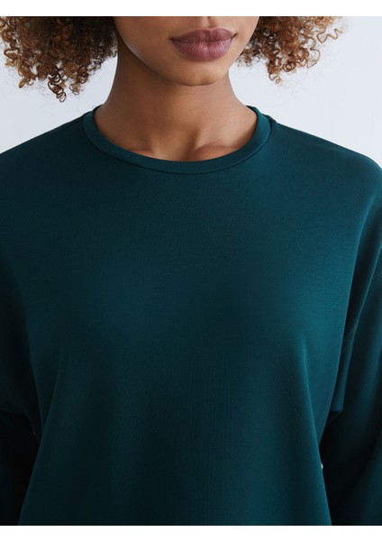 Yeni Sezon Bisiklet Yaka Oversize Kadın Sweatshirt modelleri