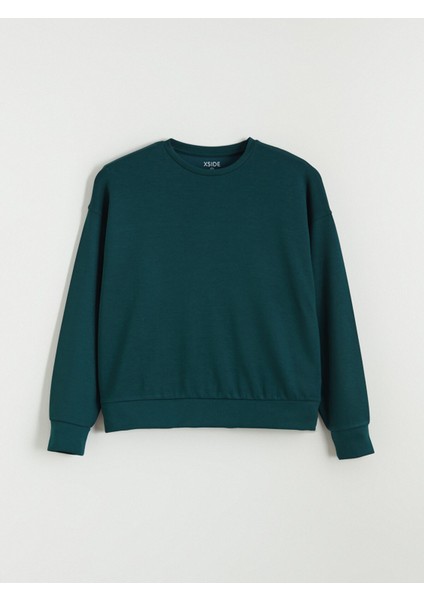 Yeni Sezon Bisiklet Yaka Oversize Kadın Sweatshirt indirimleri