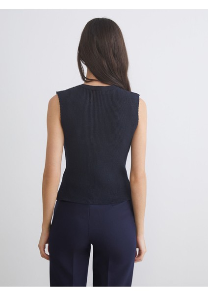 Yeni Sezon Bisiklet Yaka Kadın Triko Yelek fırsatları