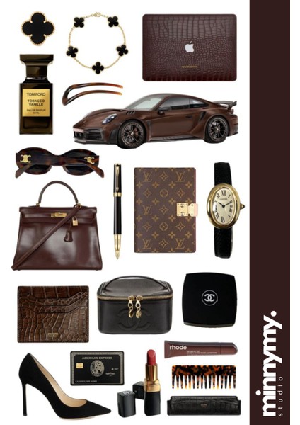 Brunette Collection Sticker, Çıkartma, Ajanda, Günlük, Planlayıcı, Bullet Journal ,scrapbook