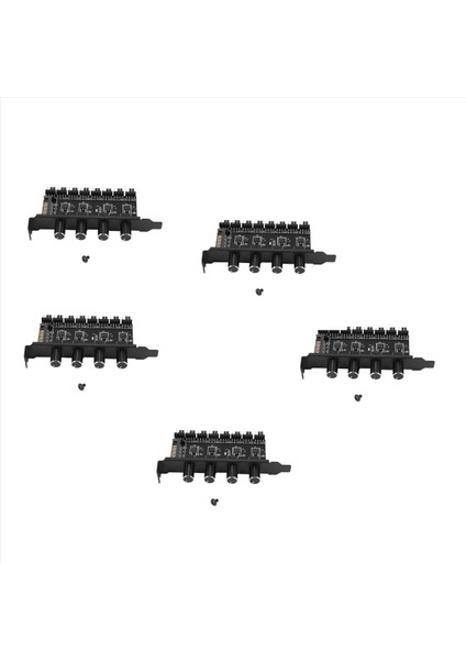 5x Pc 8 Kanal Fan Hub 4 Knob Soğutma Fan Hız Kontrolörü Cpu Kılıfı HDD VGA Pwm Fan Pcı Braket Gücü 12V (Yurt Dışından)