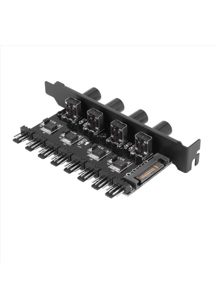 5x Pc 8 Kanal Fan Hub 4 Knob Soğutma Fan Hız Kontrolörü Cpu Kılıfı HDD VGA Pwm Fan Pcı Braket Gücü 12V (Yurt Dışından) modelleri