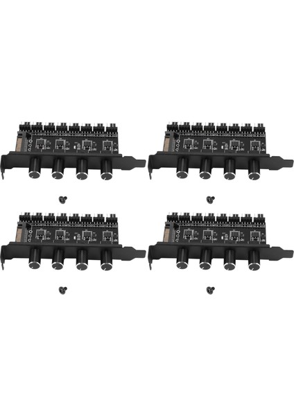 4x Pc 8 Kanal Fan Hub 4 Knob Soğutma Fan Hız Kontrolörü Cpu Kılıfı HDD VGA Pwm Fan Pcı Braket Gücü 12V Fan (Yurt Dışından)