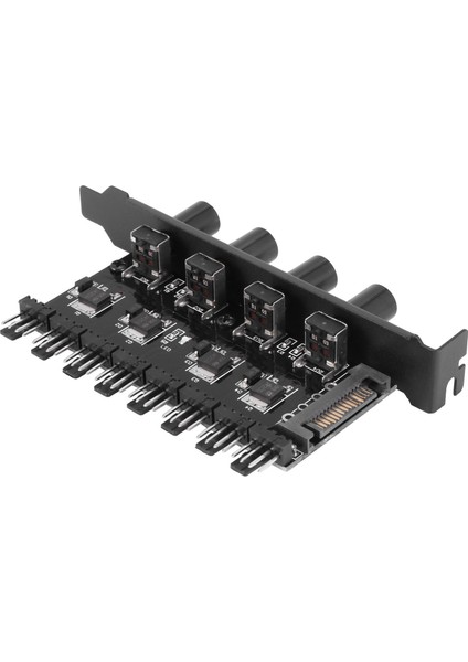 4x Pc 8 Kanal Fan Hub 4 Knob Soğutma Fan Hız Kontrolörü Cpu Kılıfı HDD VGA Pwm Fan Pcı Braket Gücü 12V Fan (Yurt Dışından) modelleri
