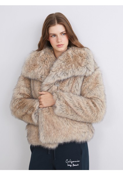 Yeni Sezon Ceket Yaka Kadın Kürk Mont