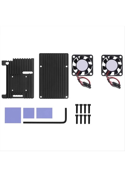 Raspberry Pi 5 Nesil Alüminyum Alaşım Kabuğu Pwm Sıcaklık Kontrol Soğutma Çift Fan Aktif Koruyucu Kılıf (Yurt Dışından) modelleri