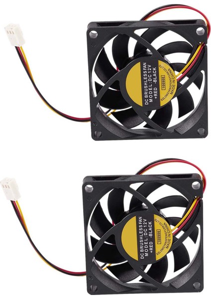2pcs 70X70MM 12V 3 Pimli Pc Bilgisayar Kılıfı Cpu Dc Fırçasız Soğutucu Soğutma Fanı Siyah (Yurt Dışından)