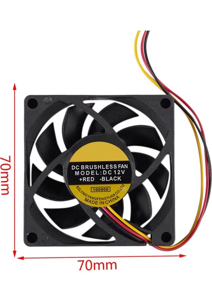 2pcs 70X70MM 12V 3 Pimli Pc Bilgisayar Kılıfı Cpu Dc Fırçasız Soğutucu Soğutma Fanı Siyah (Yurt Dışından) fiyatları