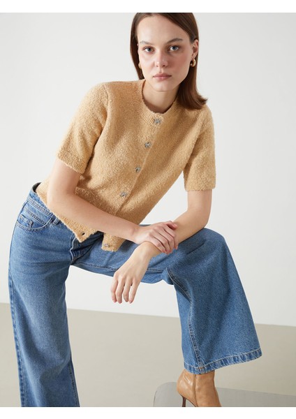 Yeni Sezon Bisiklet Yaka Kadın Triko Hırka