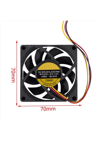 5pcs 70X70MM 12V 3 Pimli Pc Bilgisayar Kılıfı Cpu Dc Fırçasız Soğutucu Soğutma Fanı Siyah (Yurt Dışından) fiyatları