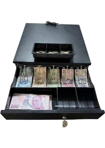 Para Çekmecesi Büyük Boy Elektronik Sistem 5 Adet Banknot 5 Adet Madeni Para Gözlü Pls Sürgü 41 x 41 Ecd modelleri