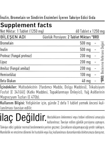 Vitagenom Bromelain Kompleks 1250 Mg 60 Tablet