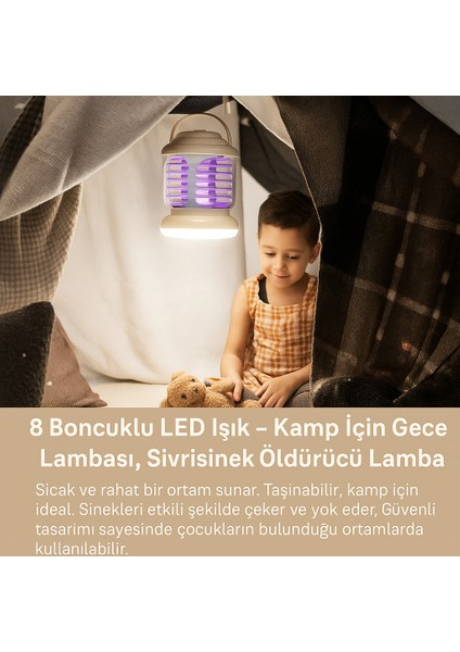 Taşınabilir LED Lamba Sivrisinek Kovucu,uv IŞIK,1200MAH,400 LÜMEN,10000K Renk Sıcaklığı,3 Mod indirimleri