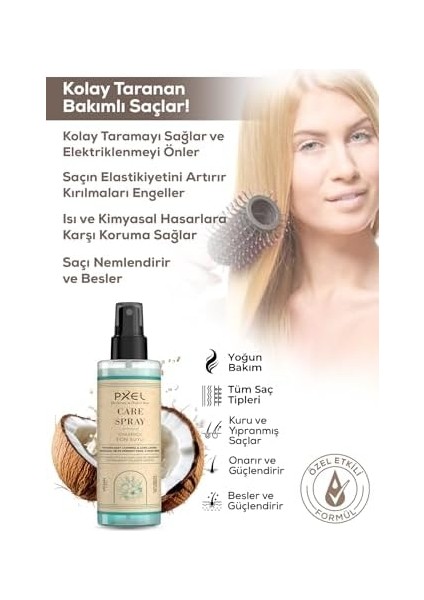 Pxel Çift Fazlı Isı Koruyucu ve Onarıcı Fön Suyu 200 ml – Vegan, Durulanmayan Saç Bakım Spreyi, Tüm Saç Tipleri Için, Elektriklenme Önleyici, Parlaklık ve Yumuşaklık Sağlar fiyatları