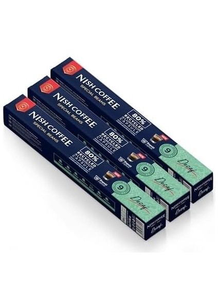 Nish Kahve Kapsül Kahve 7 Decafeinanto 3'lü Set Nespresso Uyumlu 30 Adet fiyatları