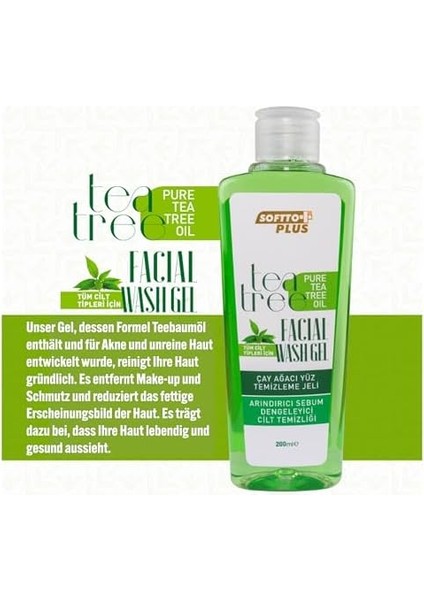 Softto Plus Çay Ağacı Özlü Yüz Yıkama Jeli, 200ML modelleri